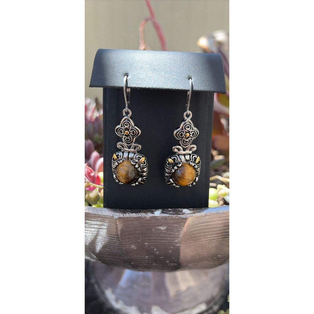 Park Lane and Brighton inspired tiger eye dangle earrings
